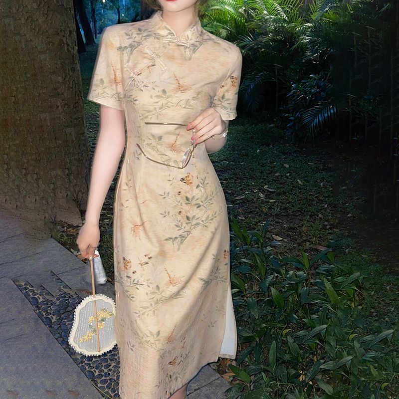 Elegant Floral Cheongsam Dress