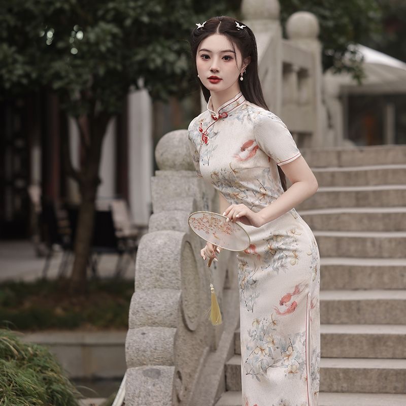 Elegant Floral Cheongsam Dress