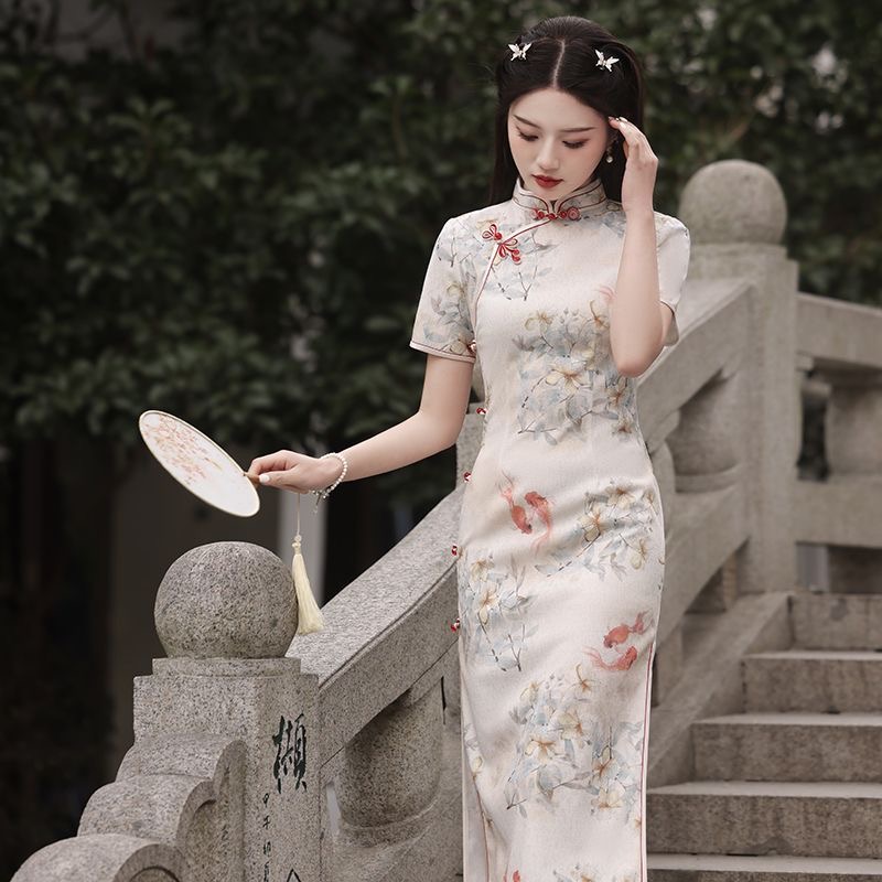 Elegant Floral Cheongsam Dress