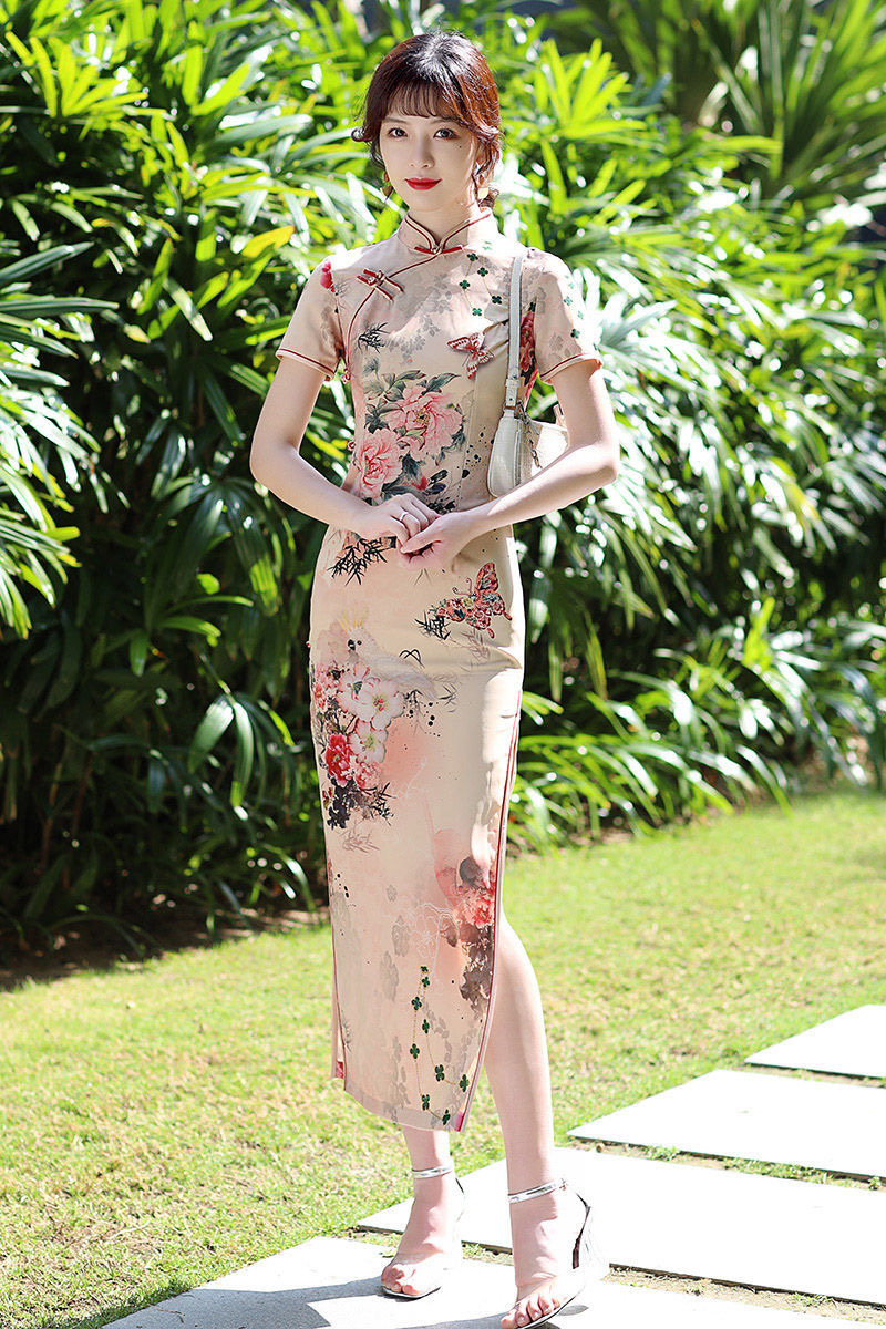 Floral Cheongsam Dress