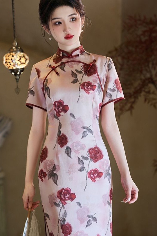 Floral Cheongsam Dress