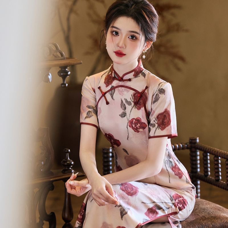 Floral Cheongsam Dress