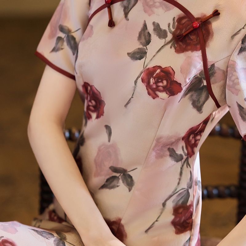 Floral Cheongsam Dress
