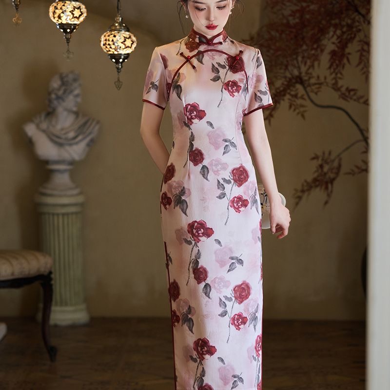 Floral Cheongsam Dress