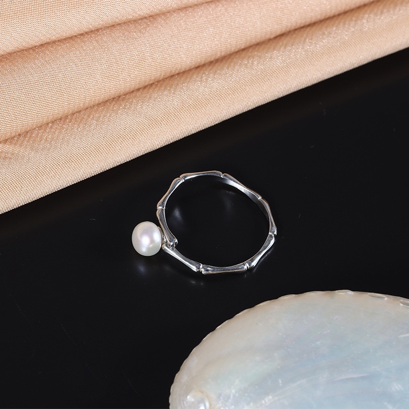 Elegant Pearl Silver Ring