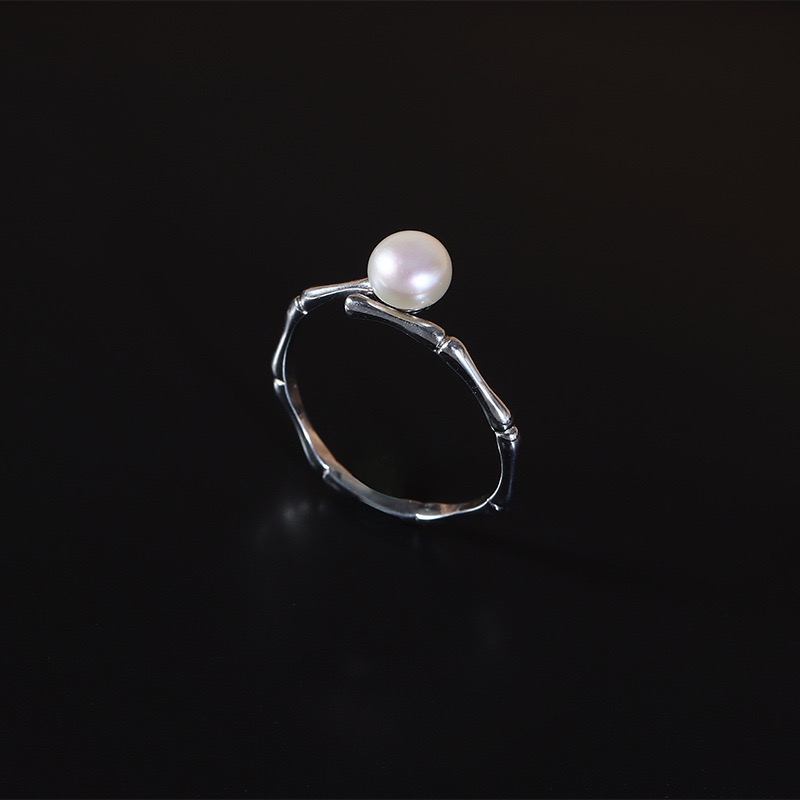 Elegant Pearl Silver Ring