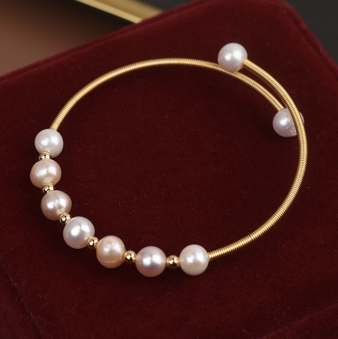 Elegant Pearl Hoop Earrings
