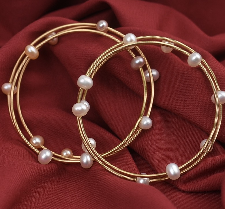 Elegant Gold Pearl Bracelets