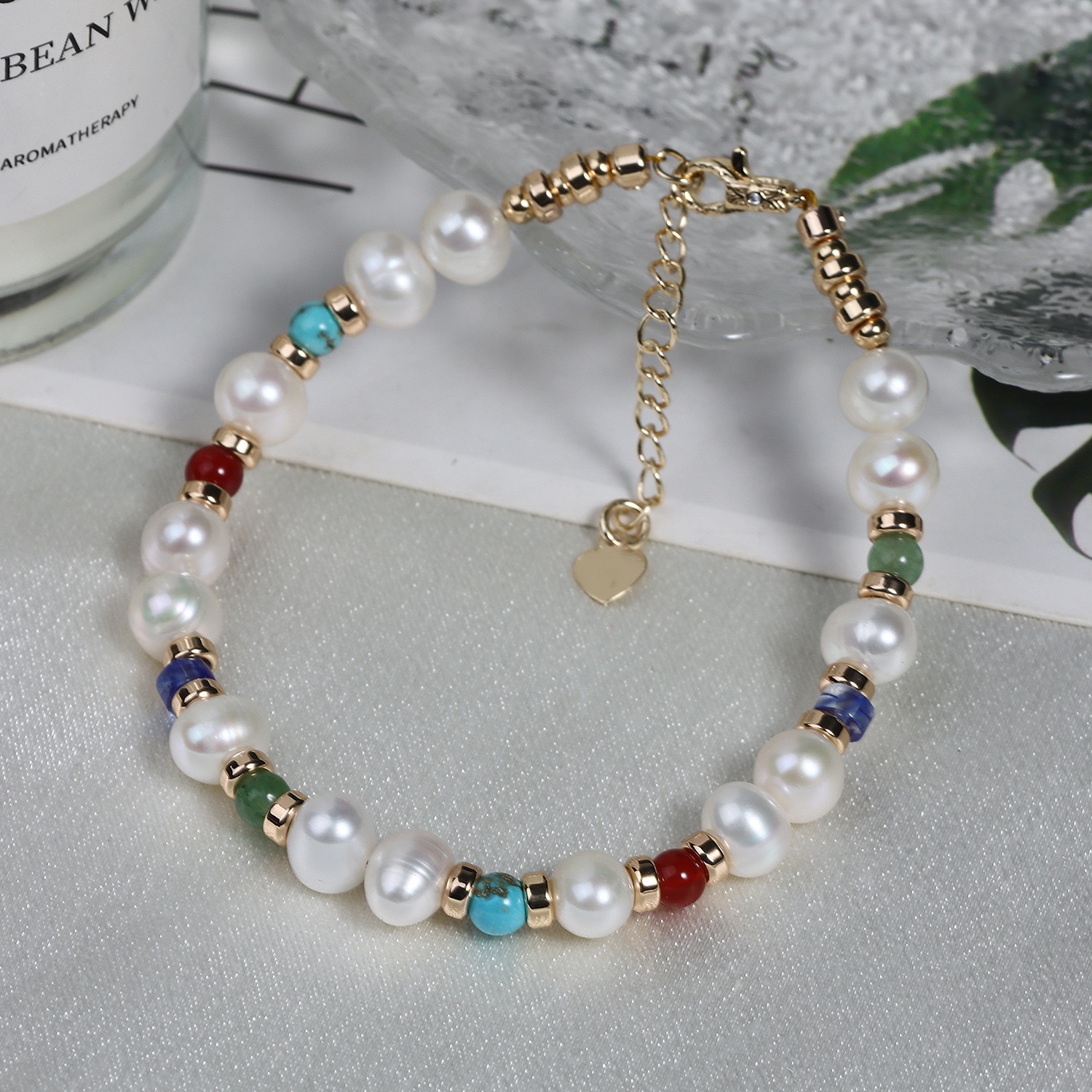 Elegant Pearl and Gemstone Bracelet