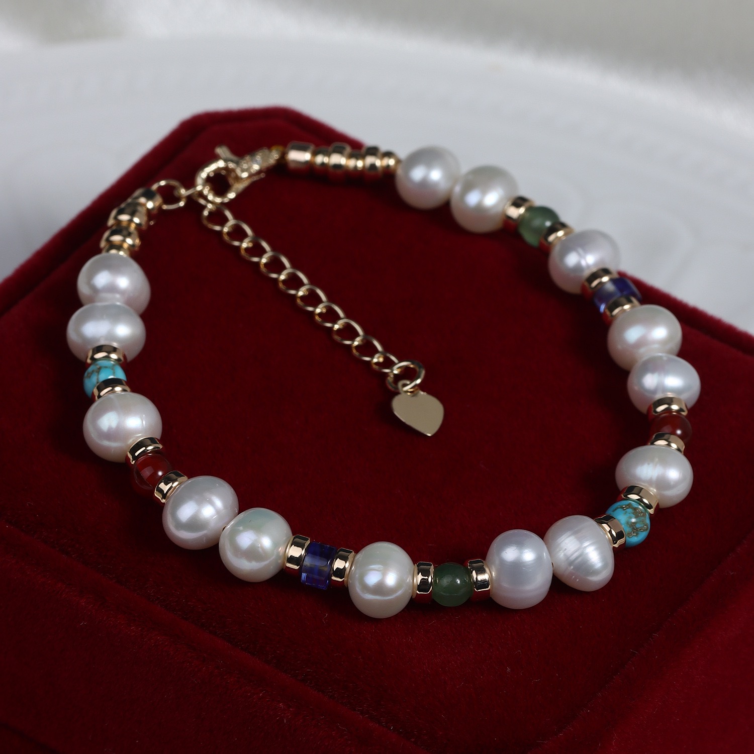 Elegant Pearl and Gemstone Bracelet