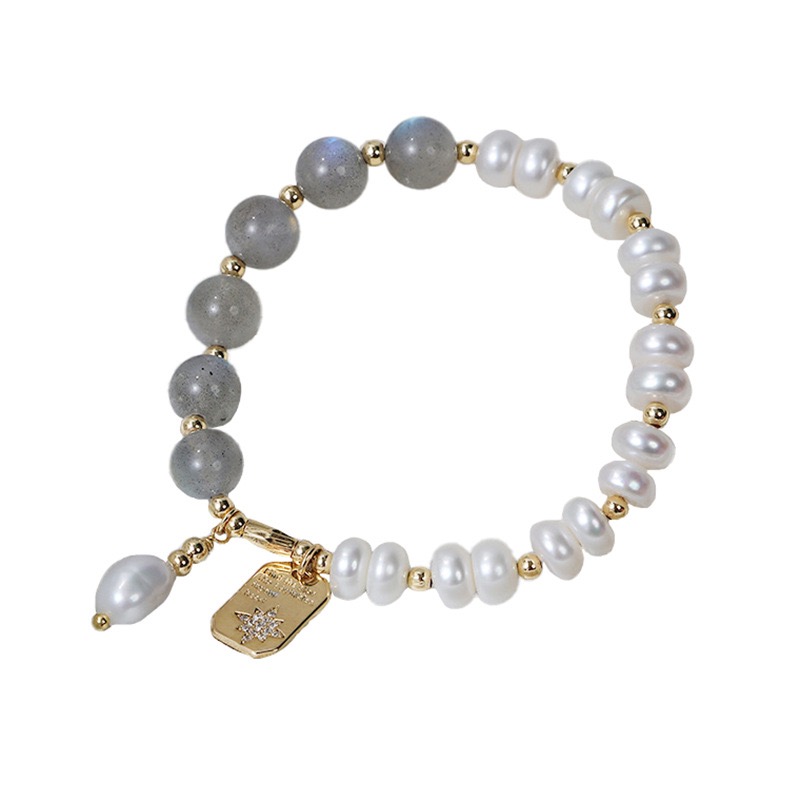 Elegant Pearl and Stone Bracelet