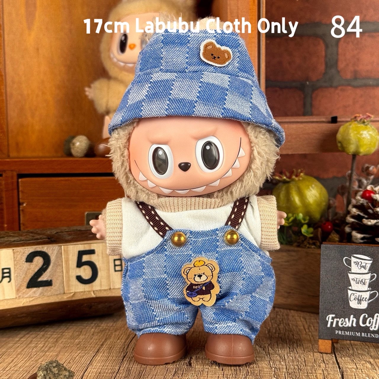 Cute Doll with Blue Checkered Outfit