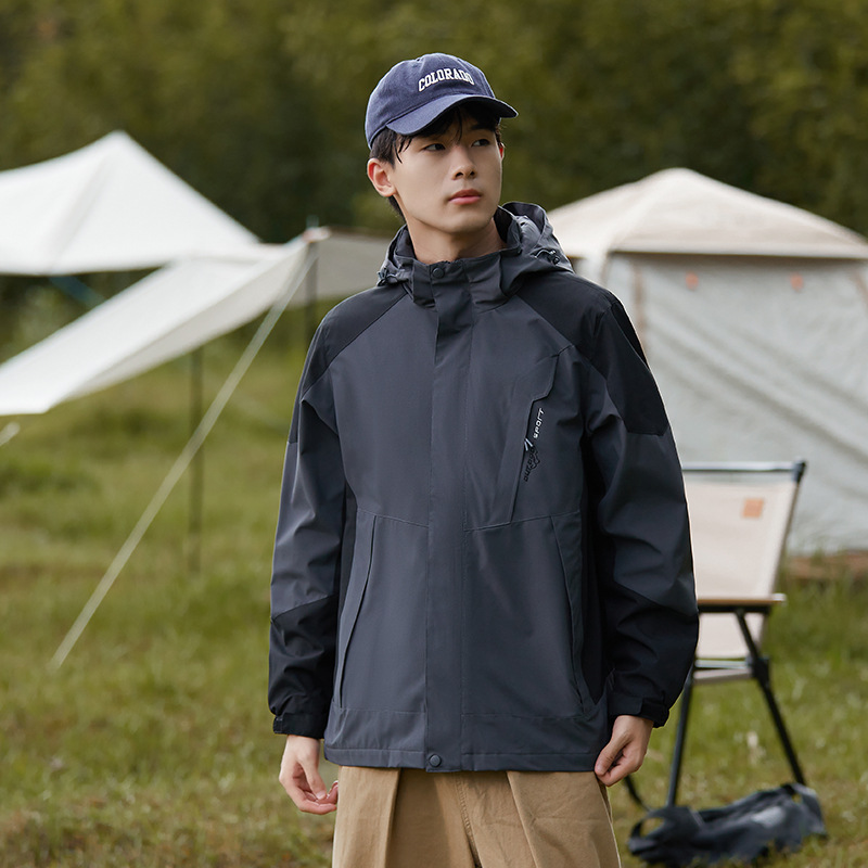 Men deep grey Outdoor Windbreaker Jacket