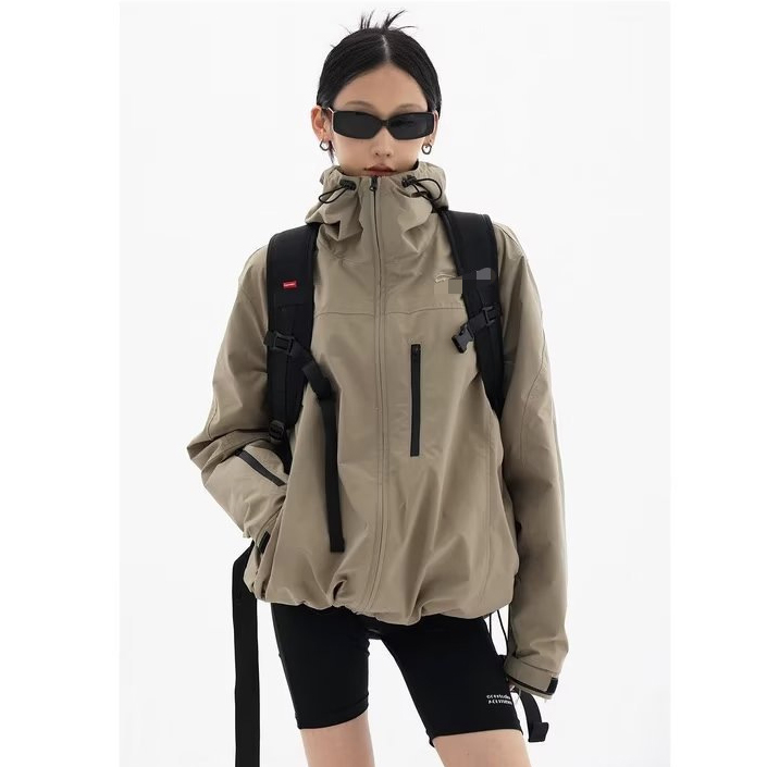 Unisex Khaki Windbreaker Jacket