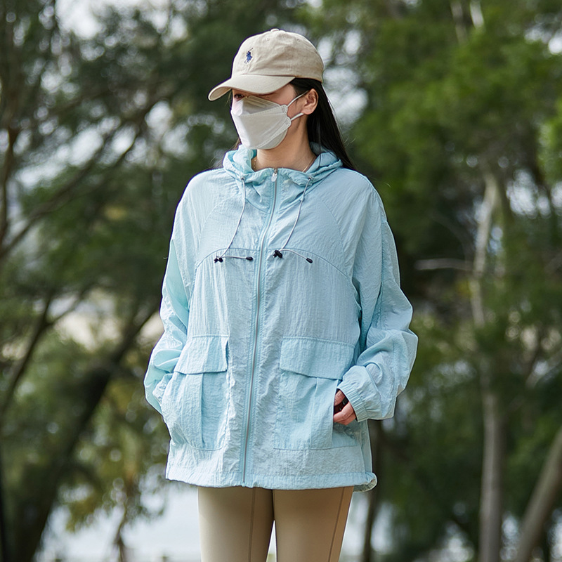 Light Blue Windbreaker Jacket
