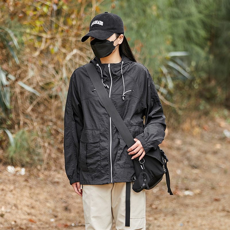 Black Windbreaker Jacket