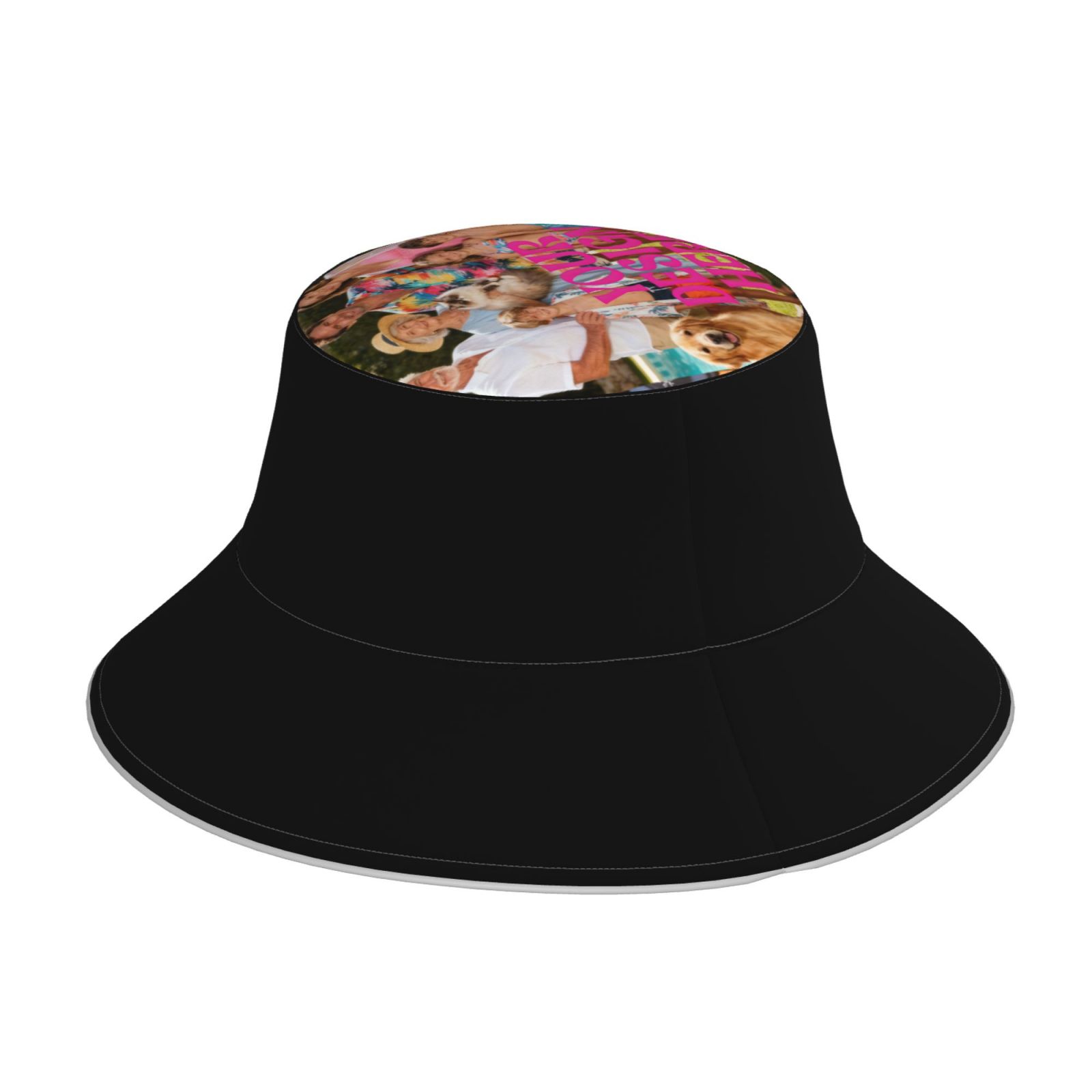 Custom Printed Black Bucket Hat