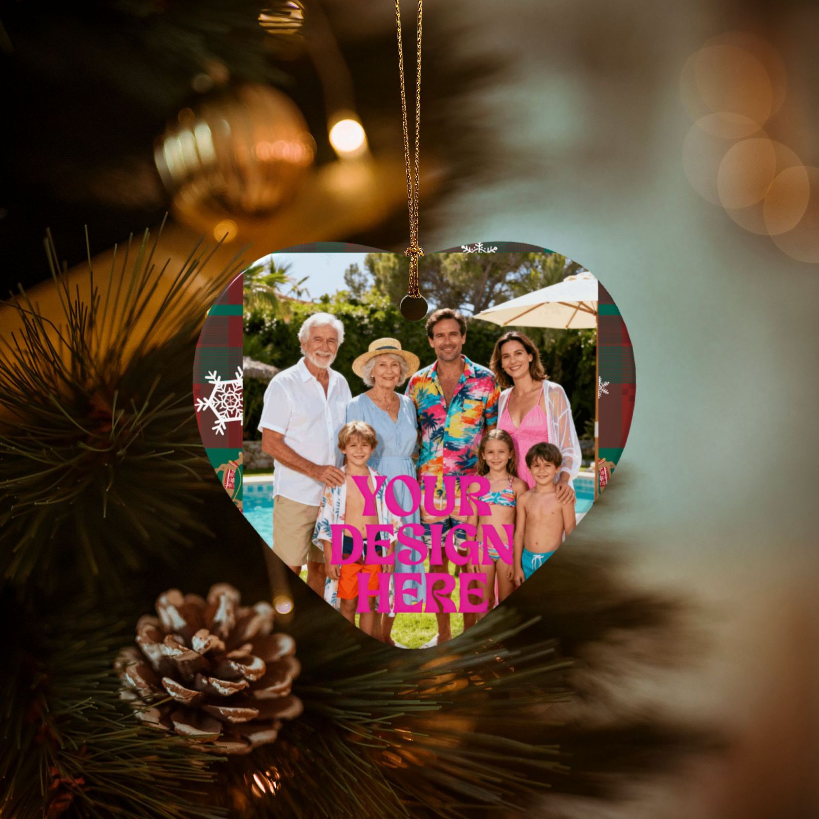 Custom Heart-Shaped Christmas Ornament