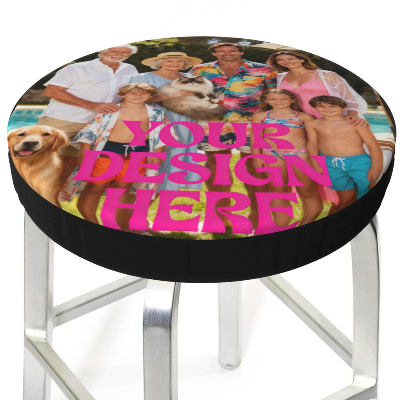 Custom Photo Bar Stool cover