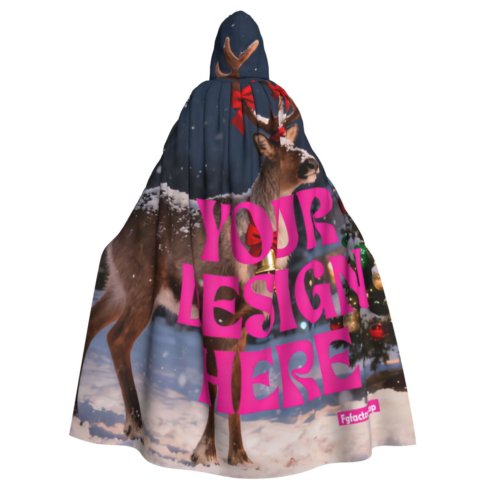 Custom Reindeer Hooded Blanket