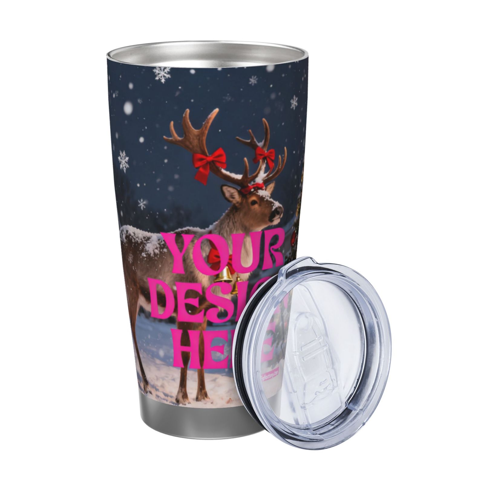 Custom Christmas Reindeer Tumbler