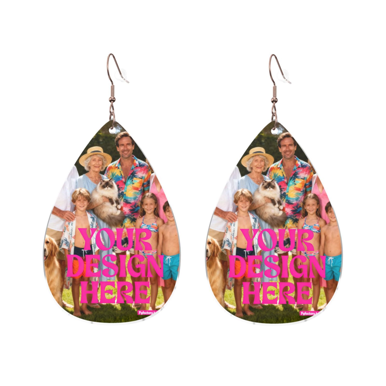 Custom Teardrop Photo Earrings