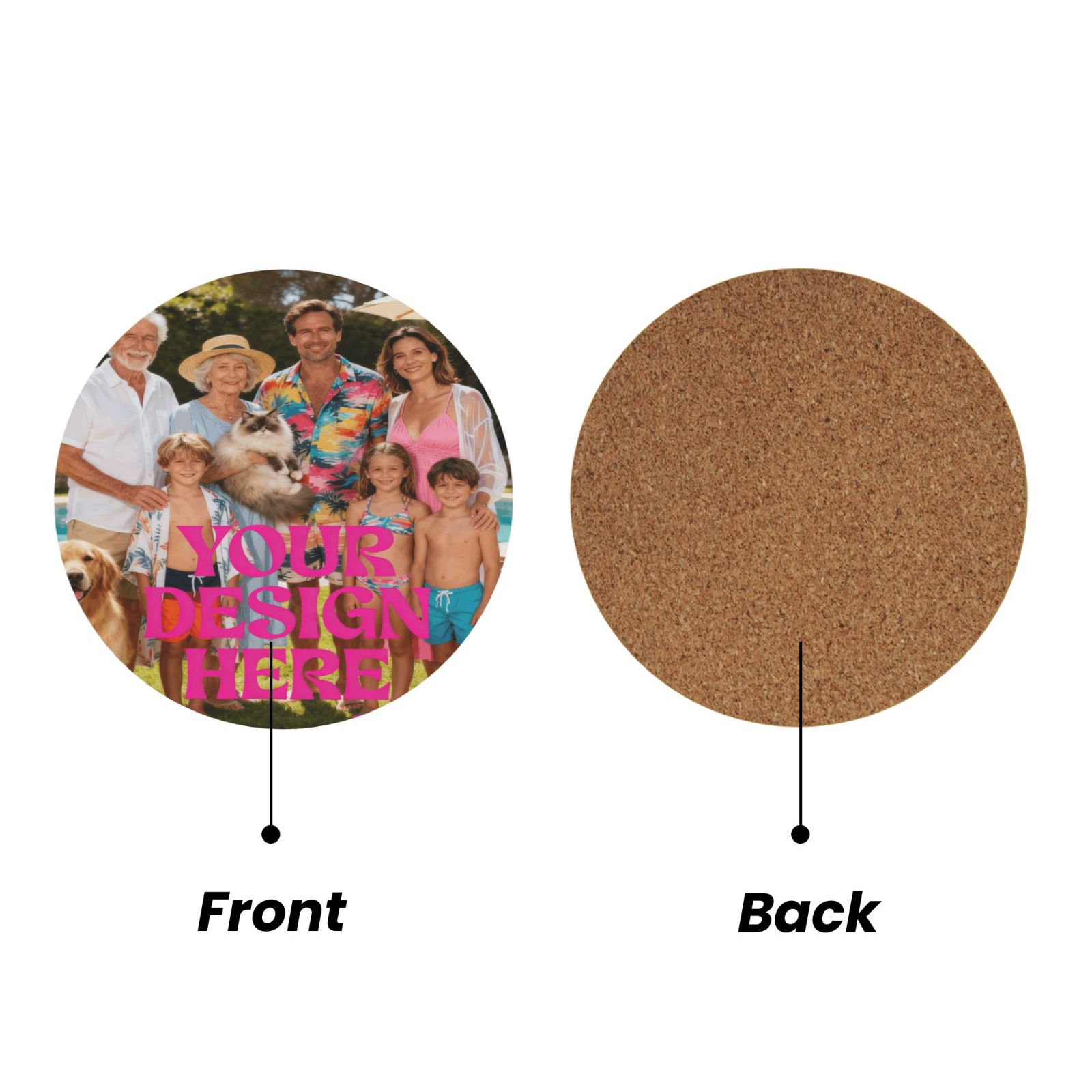 Custom Photo Cork Coaster 3pcs