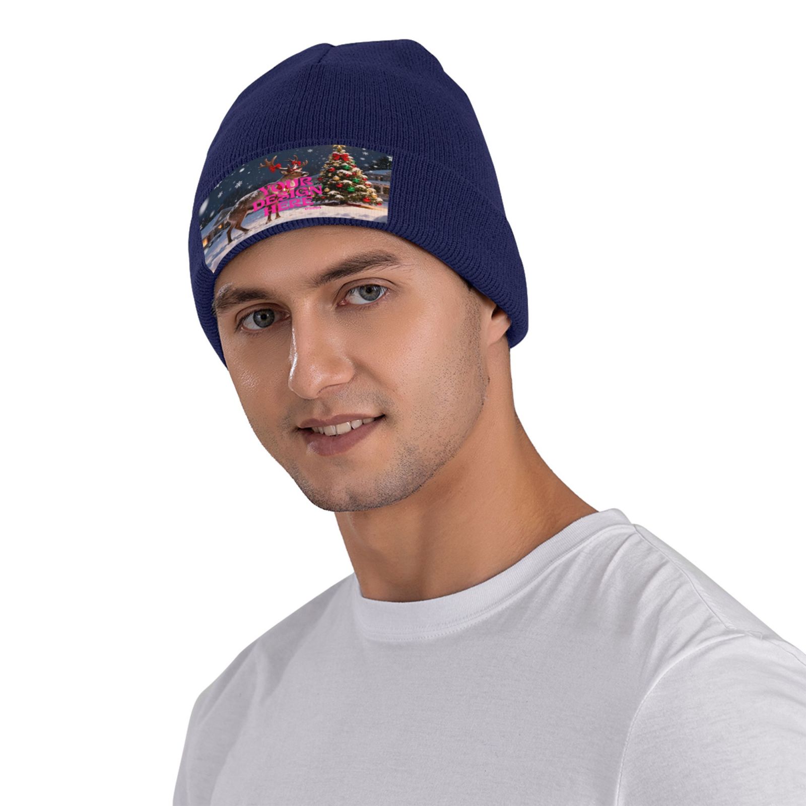 Blue Knit Winter Beanie