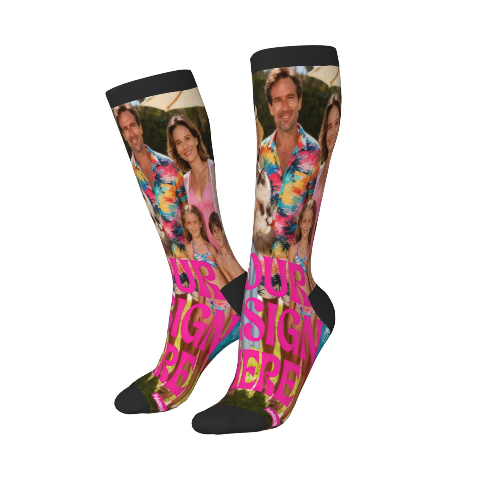 Custom Photo long Socks 2pcs
