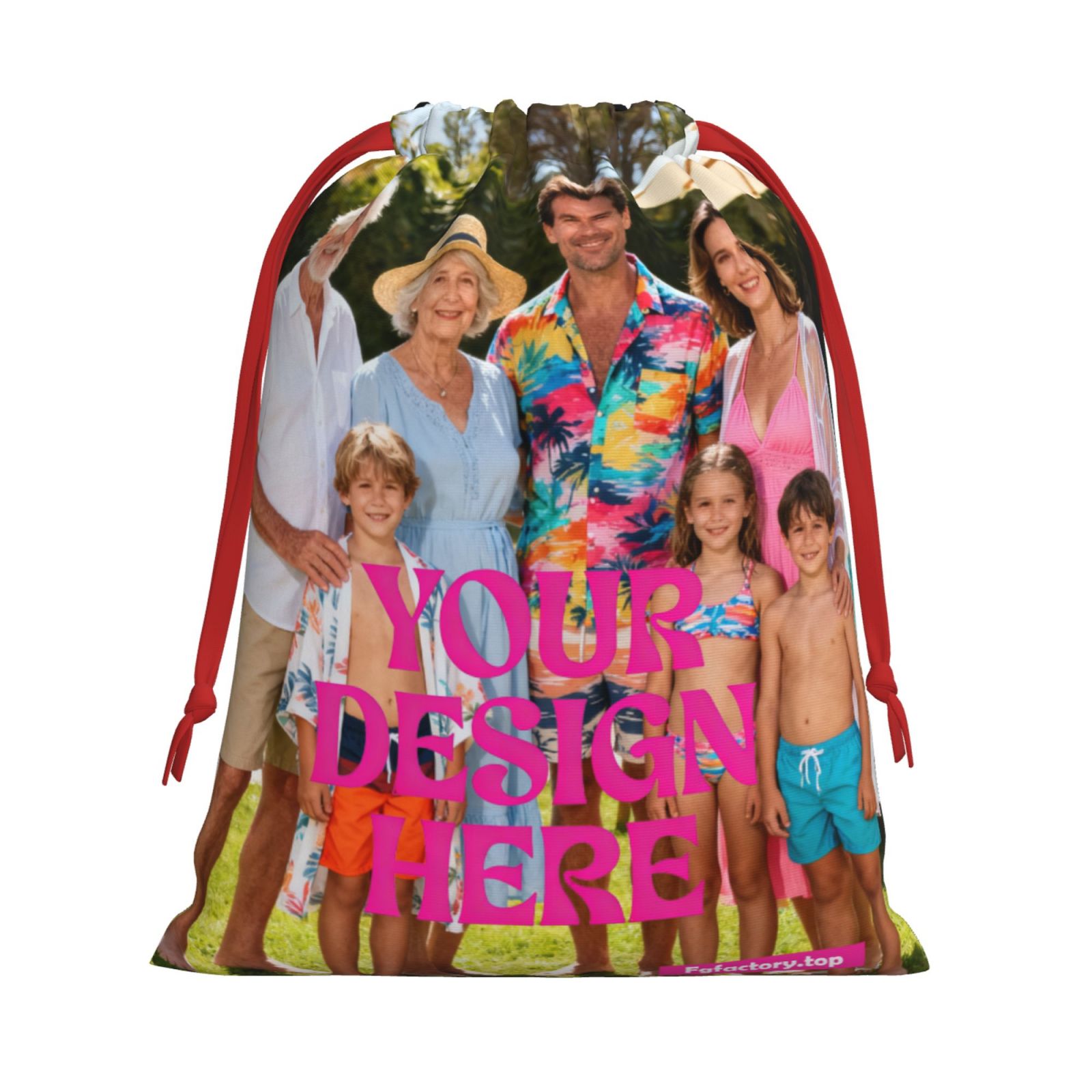 Custom Photo Drawstring Bag