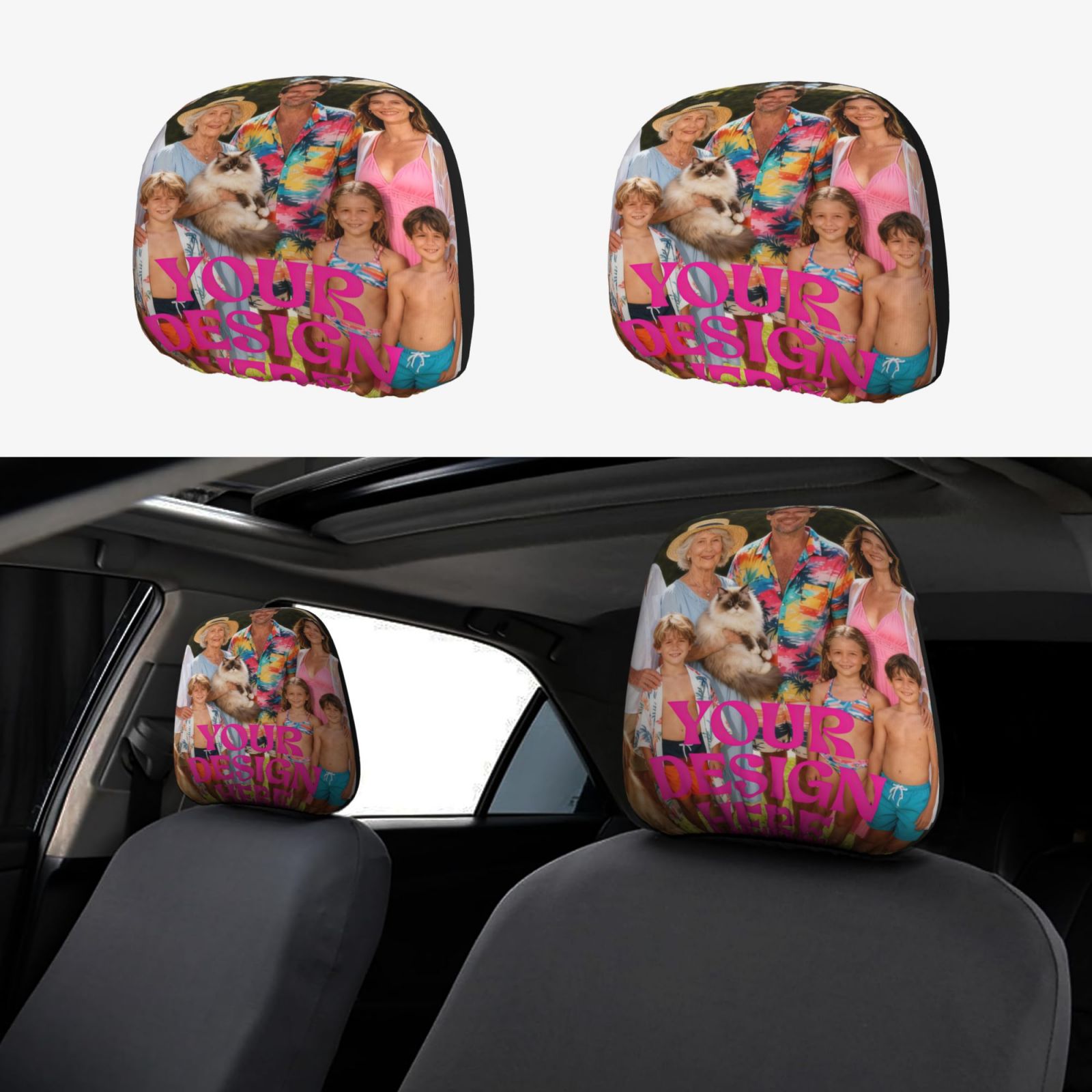 Custom Car Headrest Covers