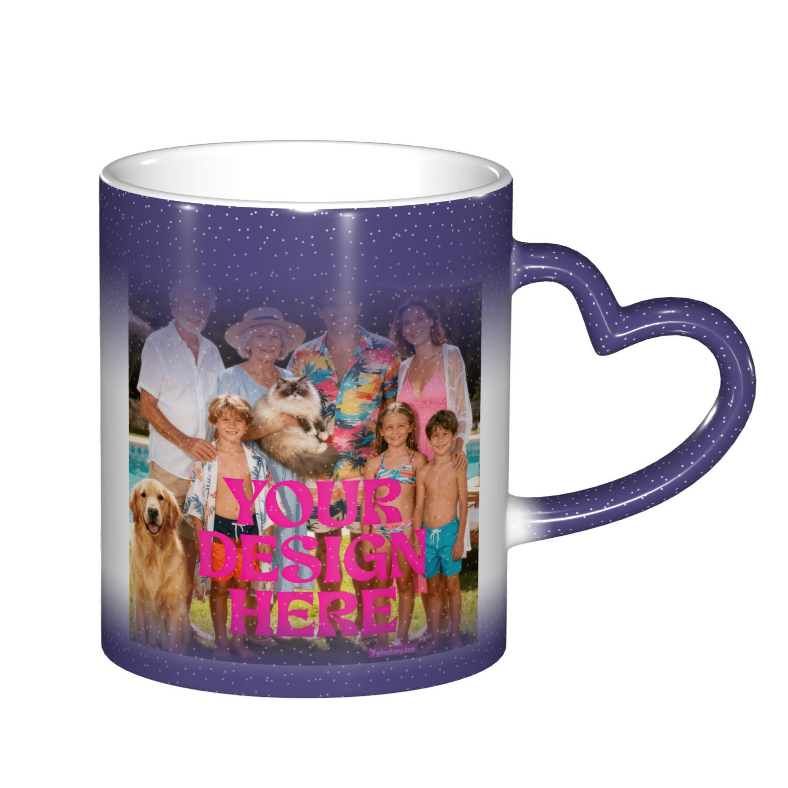Custom Photo Mug with Heart Handle