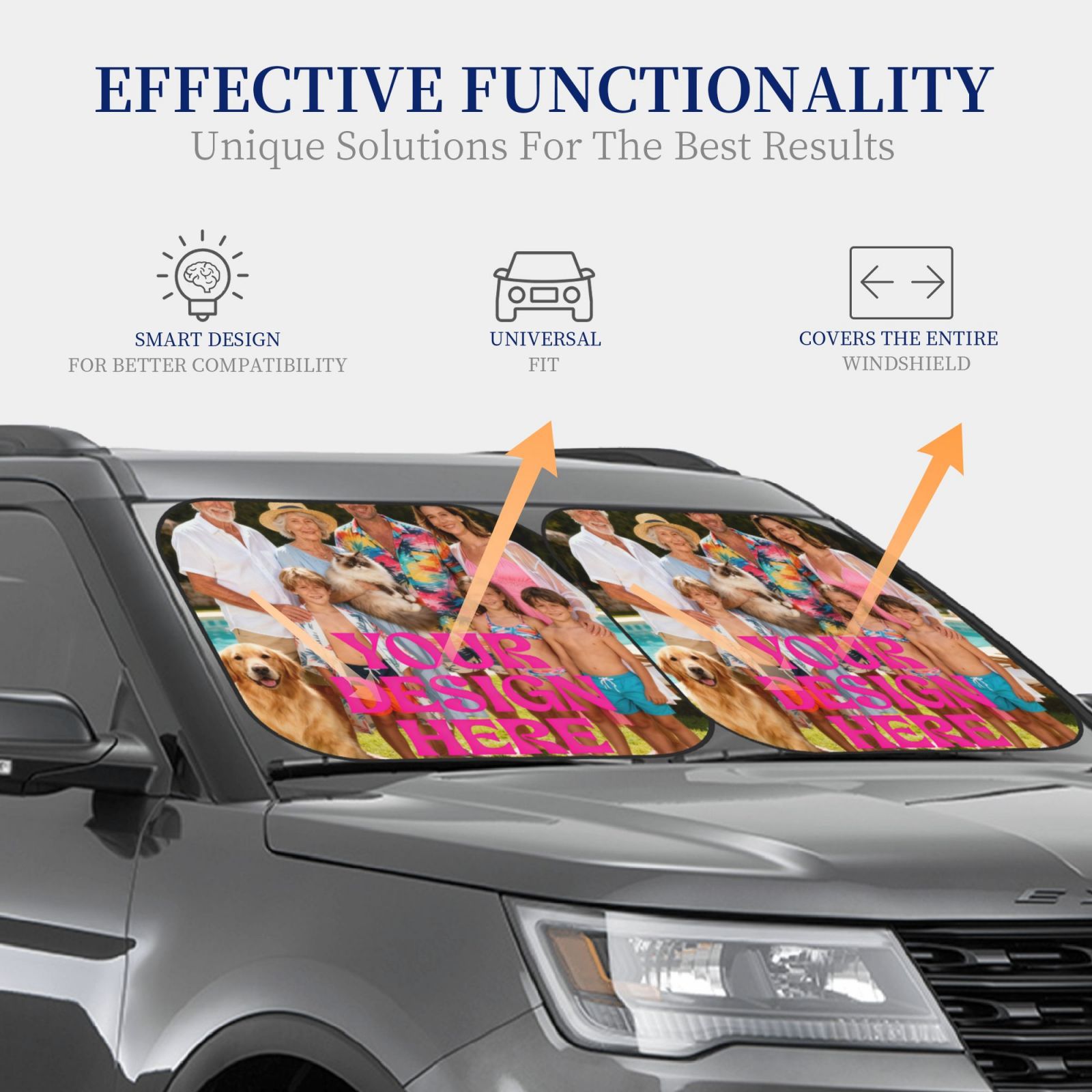 Custom Car Sunshade Set print on demand