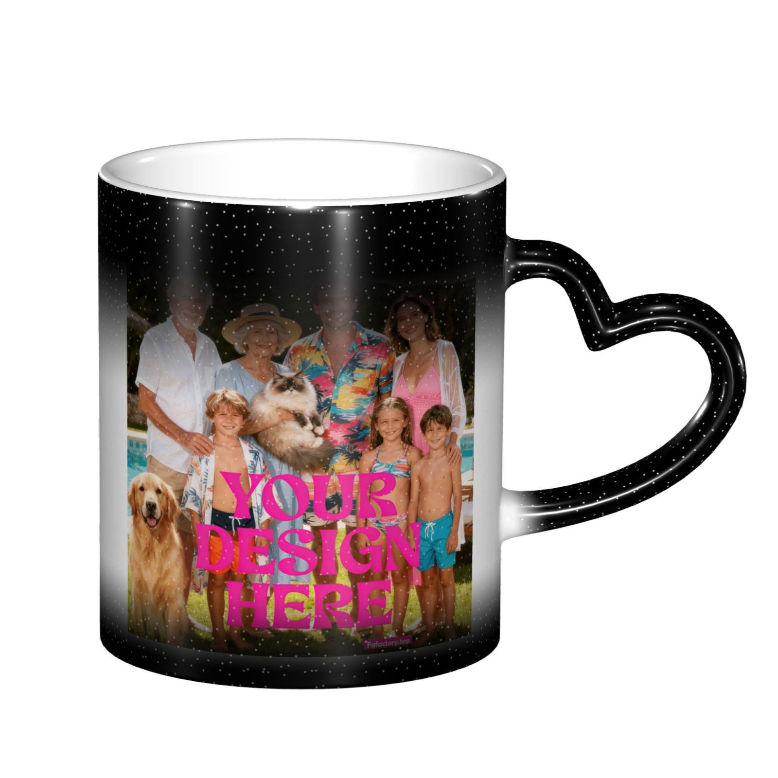 Custom Photo Mug with Heart Handle
