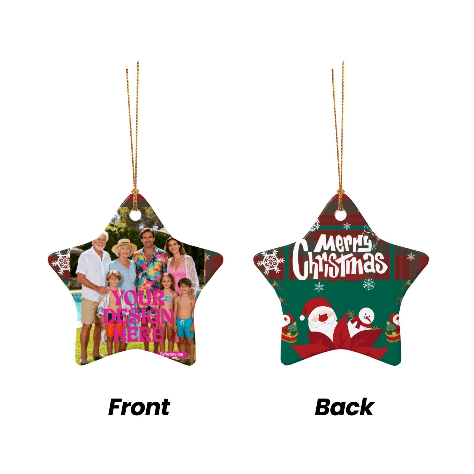 Personalized Star-Shaped Christmas Ornament