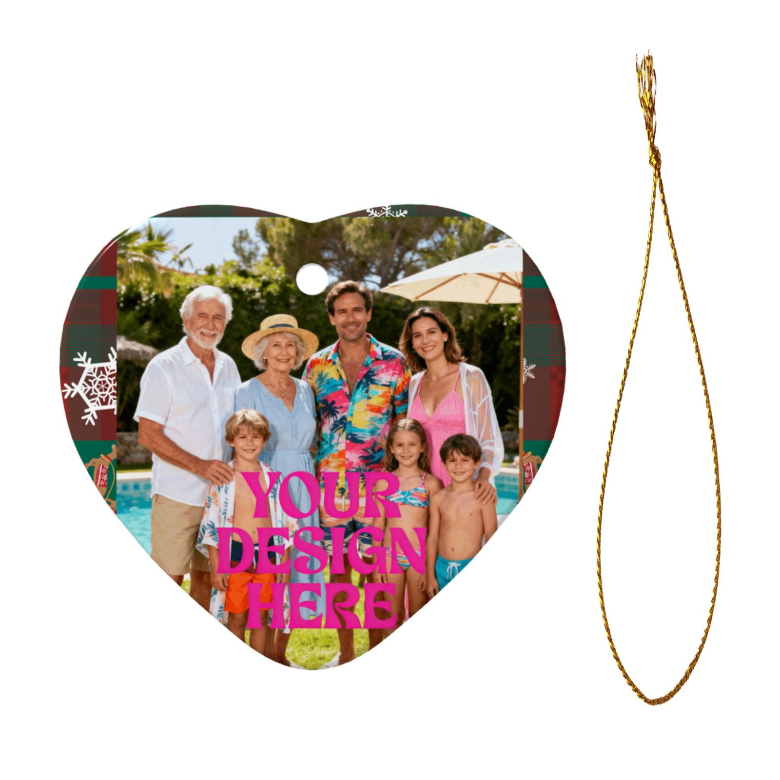 Custom Heart-Shaped Christmas Ornament