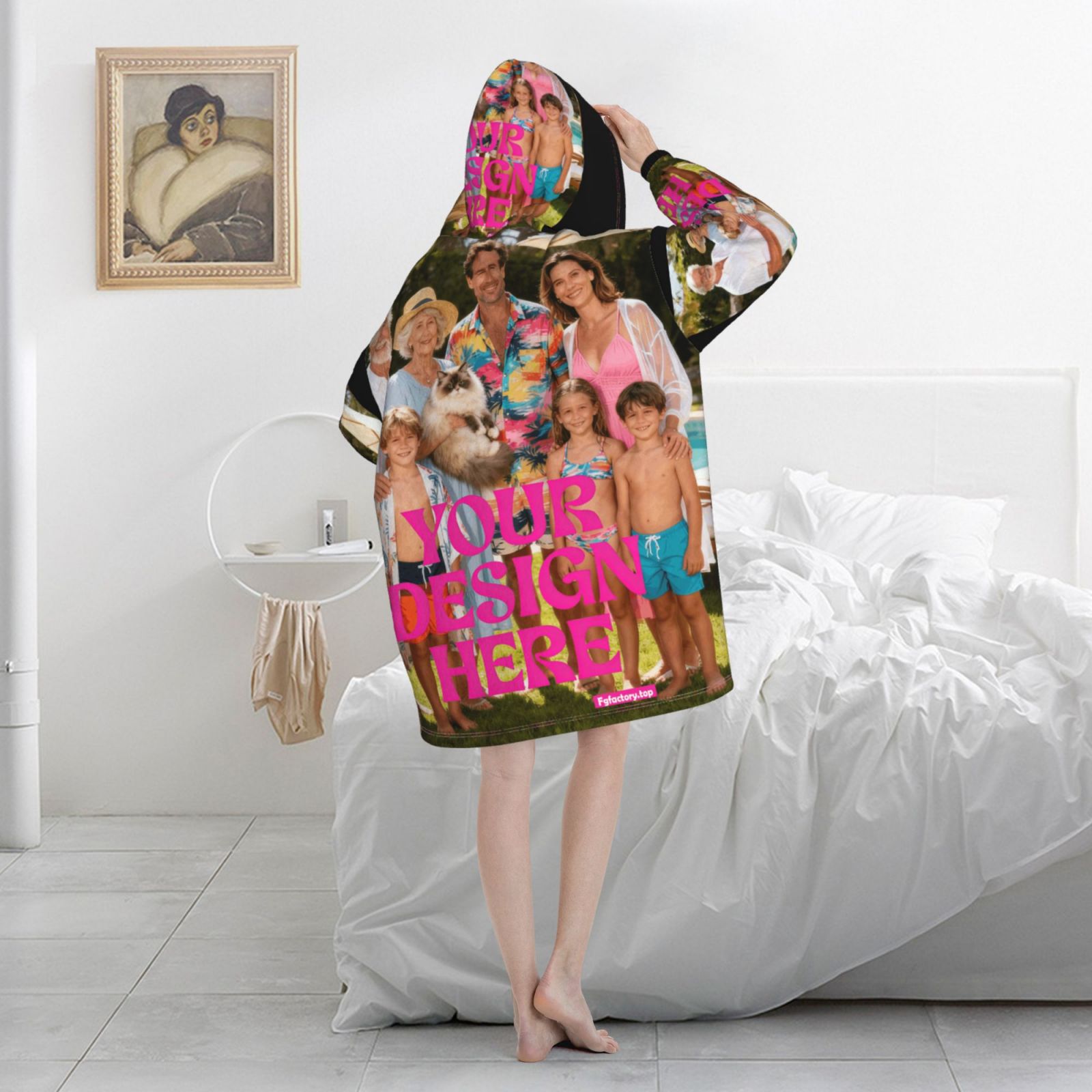 Custom Printed Oversized Hoodie Blanket