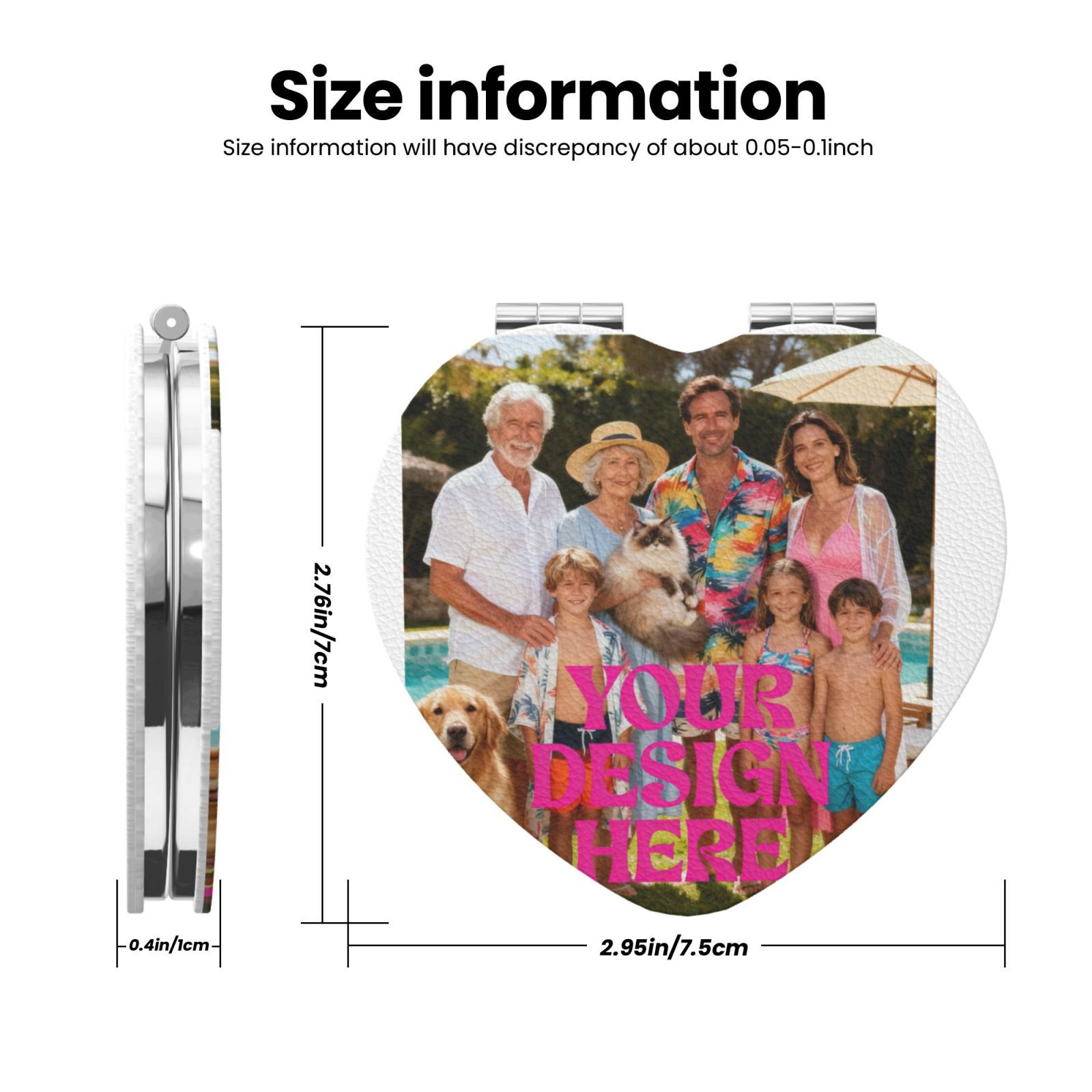 Heart-Shaped Compact Mirror