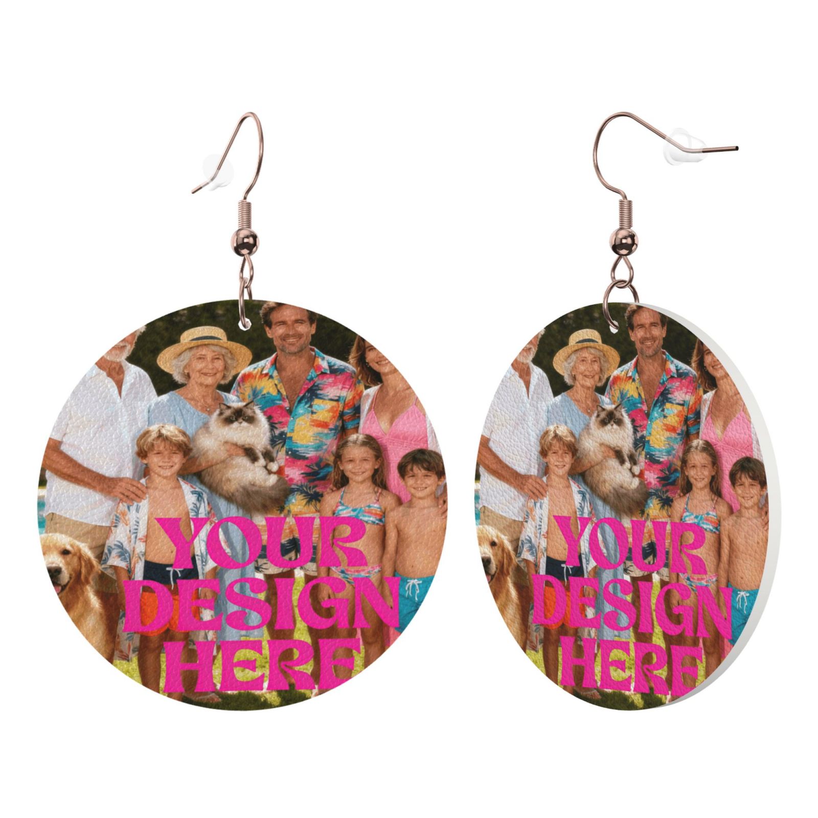 Custom Round Photo Earrings