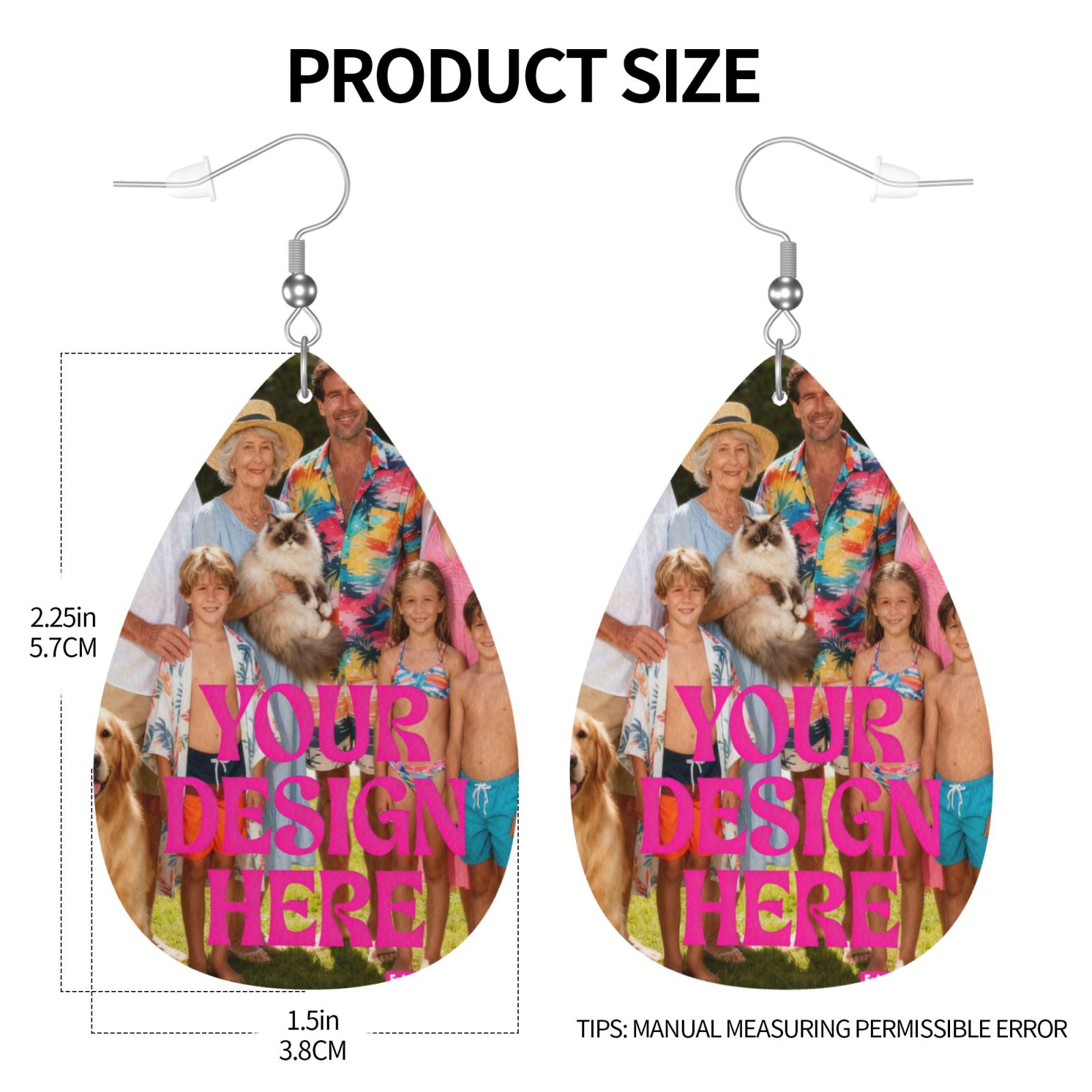 Custom Photo Teardrop Earrings