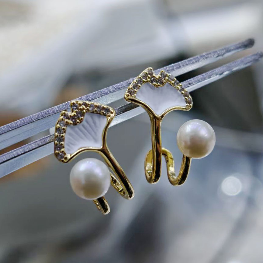 White Pearl Flower Earrings  choose any 2 pairs 39usd shipped