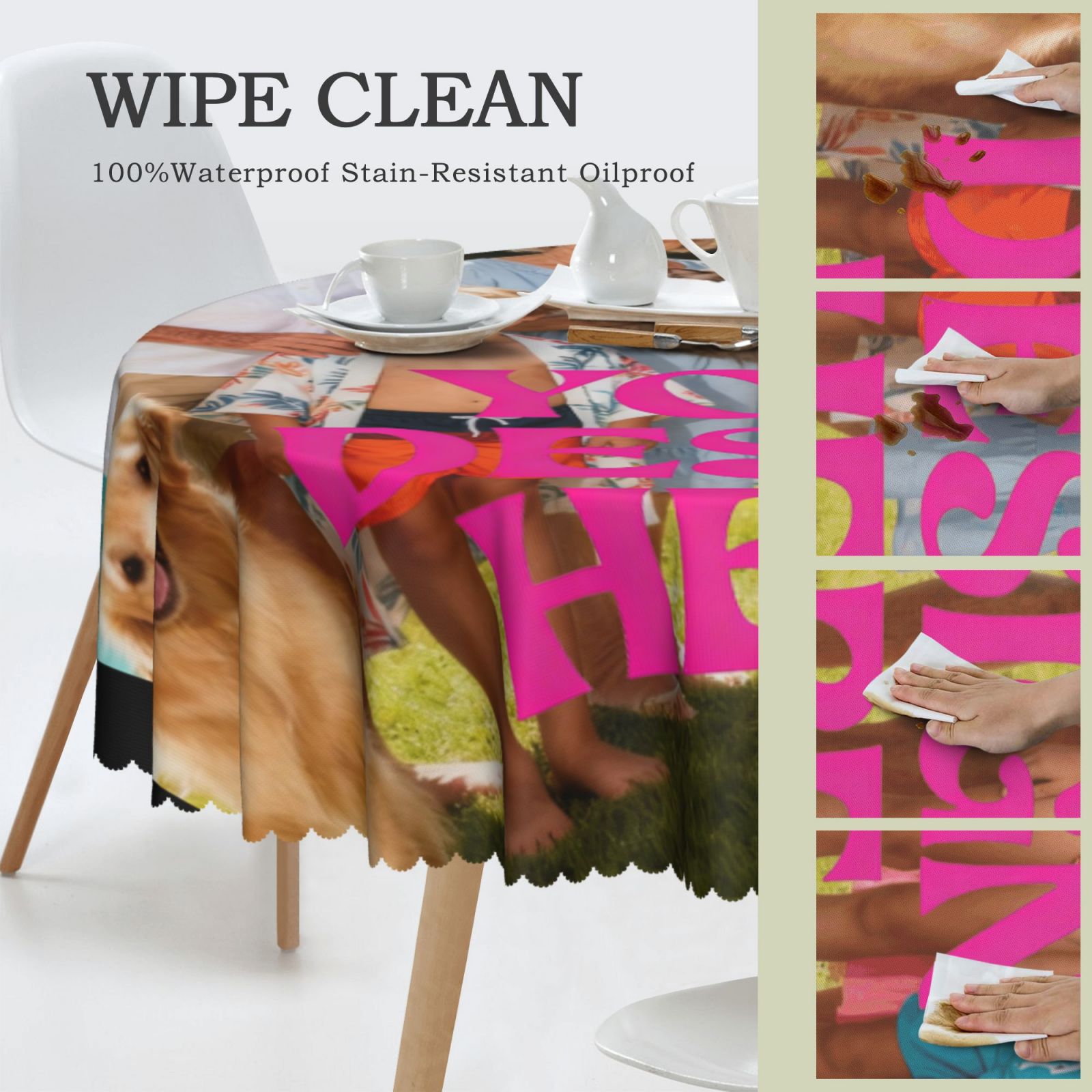 Custom Printed Round Tablecloth