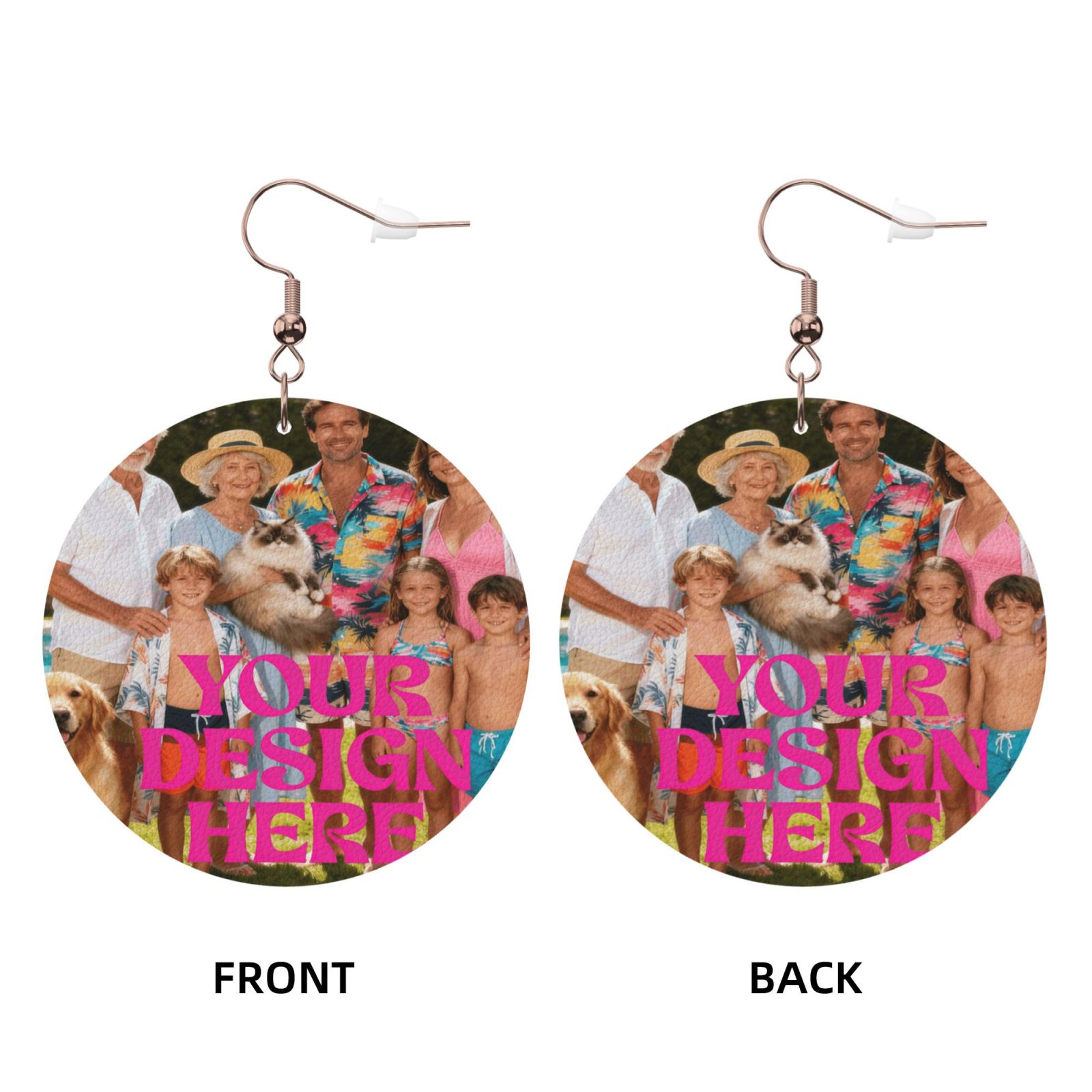 Custom Round Photo Earrings