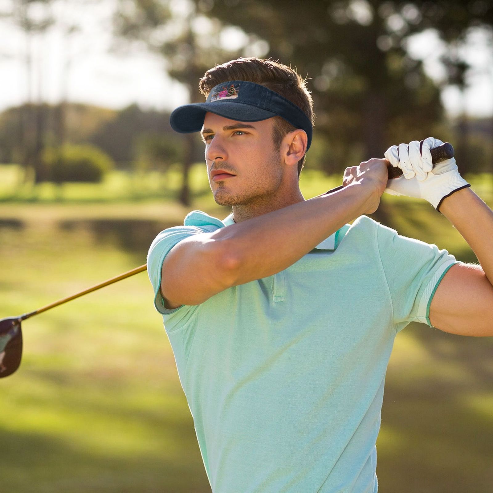 customized personalized print on demandd golf hat Gray Visor