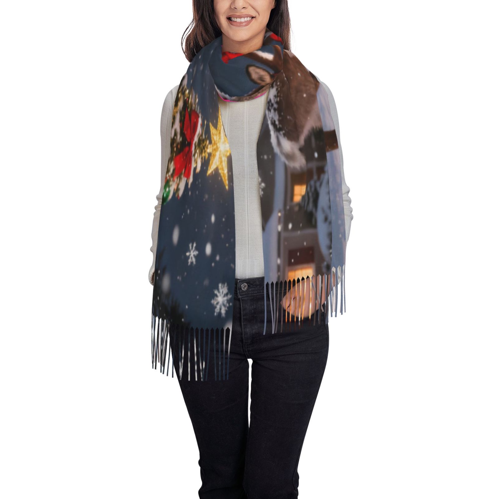 personalized customized print on demand Printed Shawl