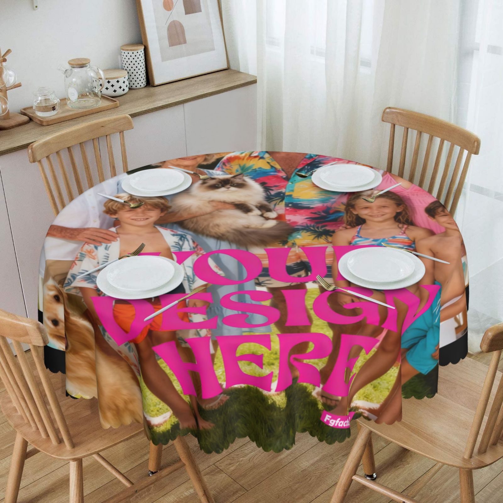 Custom Printed Round Tablecloth