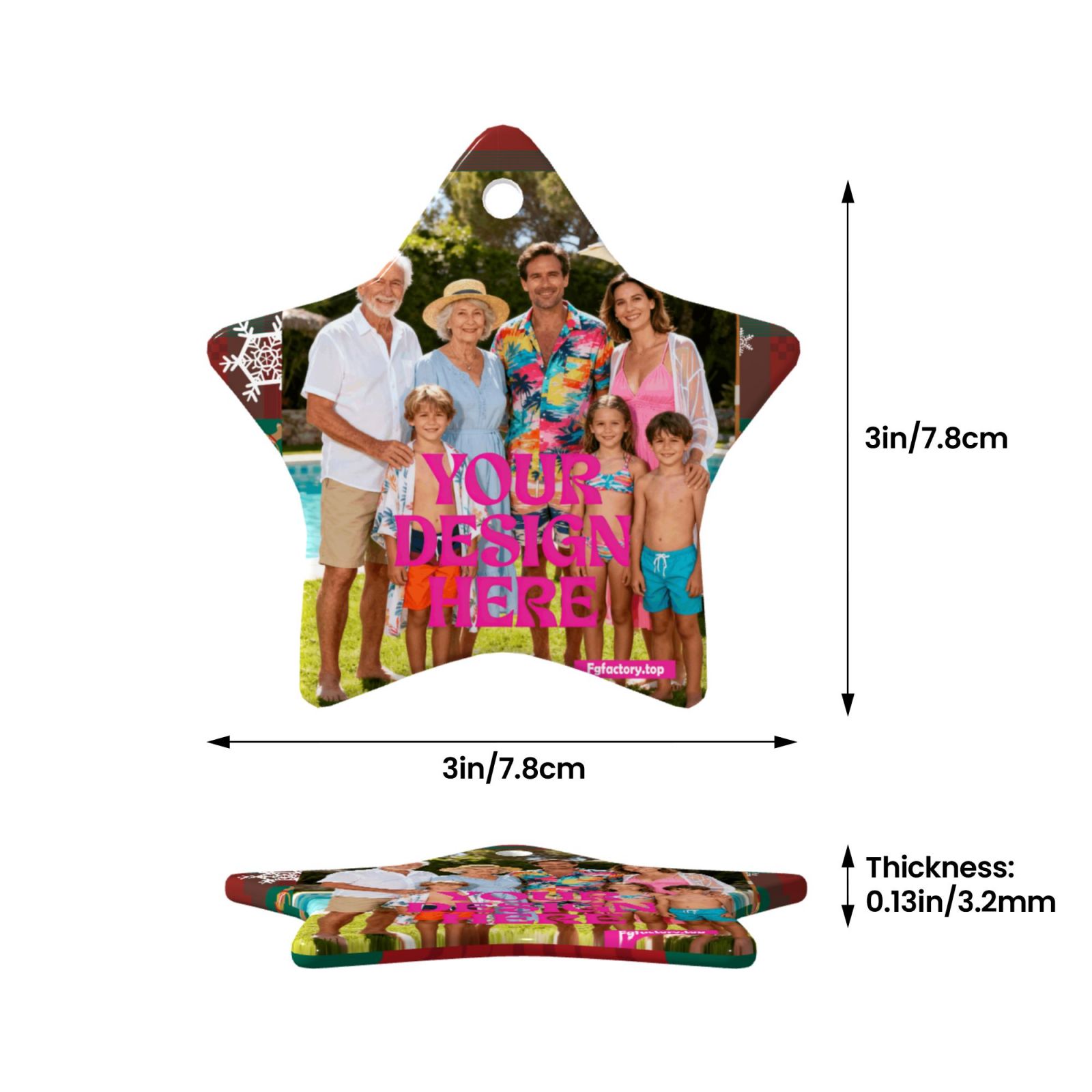 Personalized Star-Shaped Christmas Ornament