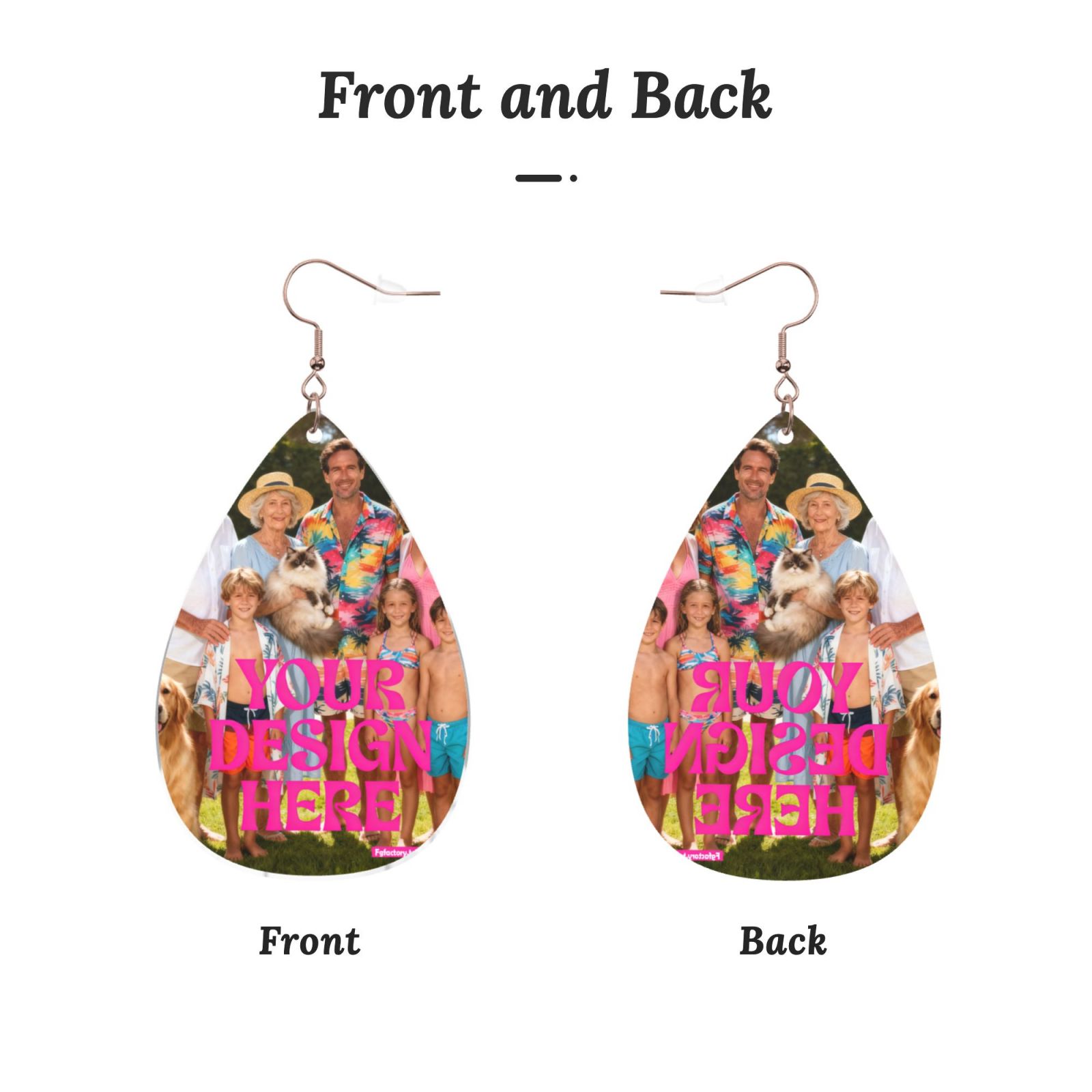 Custom Teardrop Photo Earrings