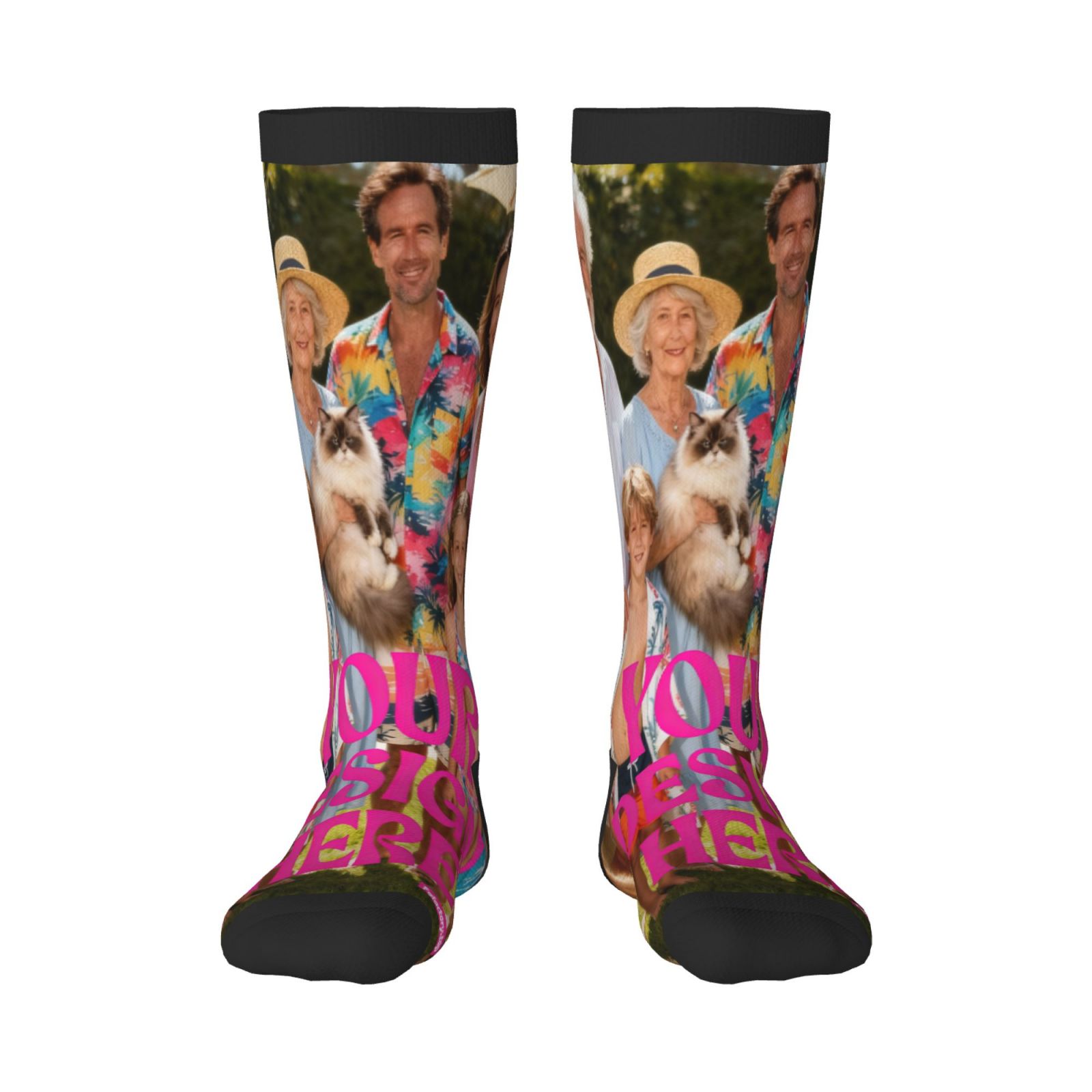 Custom Photo long Socks 2pcs