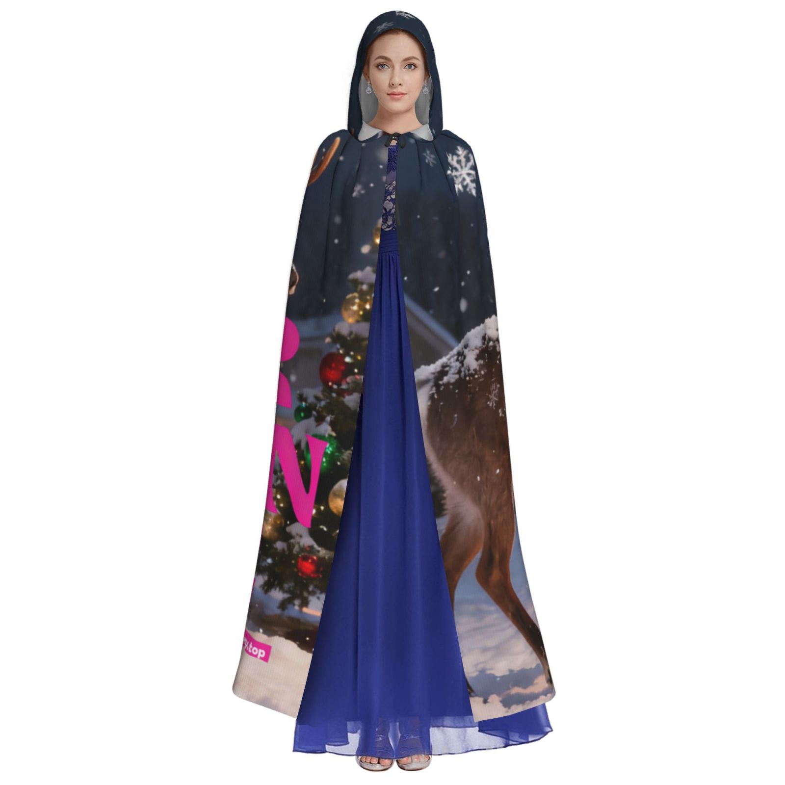 Custom Reindeer Hooded Blanket